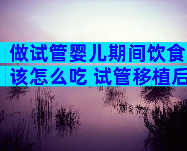 做试管婴儿期间饮食该怎么吃 试管移植后的饮食菜单